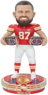 FOCO Travis Kelce (Kansas City Chiefs) Back to Back Superbowl Champs 8" Bobblehead