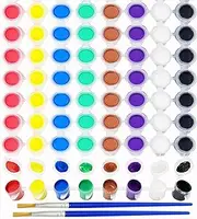 Acrylic Paint Strips For Kids&Adults,Bulk Set of 12 Washable Filled Paint Sets in 8 Colors,With 12 Paintbrushes,Painting Art Supplies Craft Paint Pots for Home Birthday Party Favors (Brown Purple)