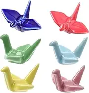 Zerodeko 6pcs Paper Crane Ceramic Chopsticks Rests Stylish Utensil Organizer for Dining Table Creative Fork and Spoon Holder for Parties and Celebrations