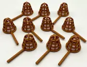 Lego 10 New Medium Nougat Minifigure Utensil Nets - Small Meshed Pieces