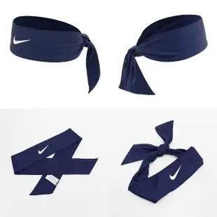 【NIKE 耐吉】頭帶 Dri-FIT 4.0 Headband 男女款 藍 白 可調頭圍 吸濕排汗 頭巾(N100214640-1OS)