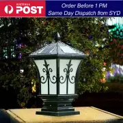 Square Solar Post Light Solar Pillar Light Lantern Solar Coach Lamp Outdoor