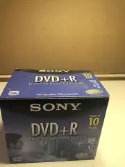 *NEW* Sony DVD-R/+R 1X-4X Recordable 120-minutes/4.7GB 10DPR47L2 10 Pack