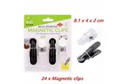 24 x Multi Purpose Magnetic Clip Fridge Wall Memo Note Holder Clips Magnet Hook