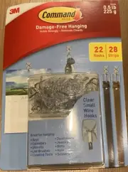3M Command (22 Wire Hooks 28 Strips) Damage-Free Hanging Decor Keys, Holds .5lb