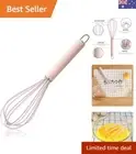 high temperature and easy to clean silicone whisk, wisk,stirrer, 10 inch, gri...