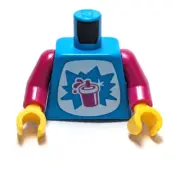 Lego - Minifigure Torso - Blue Magenta Pink, Drink Logo