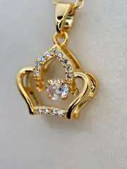 Fifth Ave Gold Rhinestone Pendent Necklace