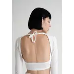 BACKLESS MODAL CROP TOP - WHITE | 美背綁帶莫代爾棉長袖 - 白