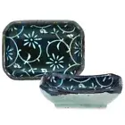 2 PCS Japanese 3.5" Ceramic Soy Sauce Sushi Wasabi Dipping Dishes Manyo Karakusa