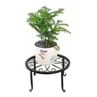 MagiDeal Nordic Simplicity Black Plant Stand Iron Low Rustproof Green Dill for