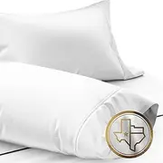 Comfy Sheets 100% Egyptian Cotton Pillow Case Set 1000 Thread Count 2pc Silky Soft & Durable (Standard/Queen White)