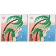 2PK LVD Framed Canvas Beachy Breeze Home Decor 50x50cm