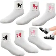 [Hercicy] Womens Bobby Sock 3 Pairs Poodle Applique 50s Costumes for Girls Poodle Socks for Kids Children Adults Retro Party