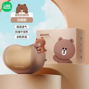 ⭐ LINE FRIENDS 頭枕 頸枕 透氣 靠枕 車用 汽車用 BROWN 熊大 涼感 記憶棉