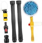 CTIRCHIU Automatic Rotating Car Wash Mop with Long Handle Foam Brush for Vehicle Cleaning High Pressure Nozzle Water Powered Car Wash Tool for Maintenance