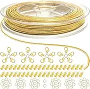 Jishi 33ft Gold Snake Chain 1.2mm Jewelry Making Chains for Necklace Bracelet DIY Jewelry Supplies Findings - Gold Plated Round Snake Cable Chain Link Roll w/Lobster Clasps, Cord Ends & Jump Rings