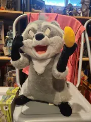 VTG Disneyland Pocahontas Meeko Raccoon 12" Plush With Cookie Head Arms Posable