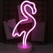 Pink Flamingos Led Neon Signs Light Christmas Wedding Decor Table Lamp Battery Powered Bar Pub