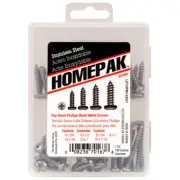 Homepak 41955 Assorted Phillips Pan Head Stainless Steel Sheet Metal Screw Kit