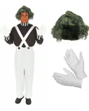 Mens Chocolate Factory Worker Costume + Wig, Adult Medium