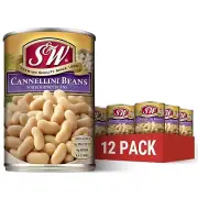 ( 12 Pack ) S & W Cannellini Beans, Vegan, Non-GMO, Natural Gluten-Free Bean.