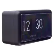 NeXtime Small 18cm Silent Sweep Flip Desk/Table Standing Clock Home Decor Black