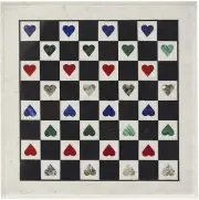 15" White Marble Chess Table Top Multi Gemstones Coffee End Table Hallway Decors