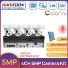 Hikvision 4CH 4K Home Security CCTV System Kit 5MP MIC ColorVu Camera Plug Play