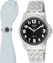 Casio Men's Black Analog Stainless Steel Band Numbers Watch MTP-1216A-1BD New