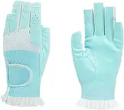 Perfeclan Women Lace Golf Gloves Golfing Supplies Breathable Comfortable Lady Gift Professional Anti Slip Half Finger Gloves for Golfer