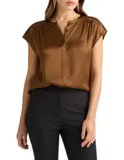 [David Lawrence] Prue Silk Top in Tawny