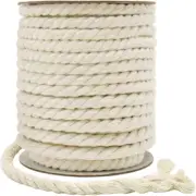 Tenn Well 8Mm Macrame Cord, 59 Feet 3Ply Twisted Craft Cotton Rope Thick Nautica