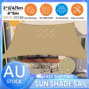 Rectangle Sun Shade Sail 98% UV Block 185GSM / 420D Extra Heavy Duty Shade Cloth