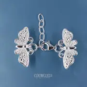 Sterling Silver Butterflies Multi-Strand Lobster Claw Clasp Connectors #44030