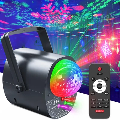 Party Light Disco Ball 4 in 1Dj Strobe Stage Rave Dance Light Projector Effec...