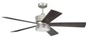 Craftmade TRY525 Theiry 52" 5 Blade Indoor Smart LED Ceiling Fan - Nickel