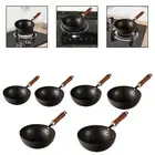 Nonstick Wok Induction Cooker Gas Flat Bottom Wok for Kitchen Hotel Camping