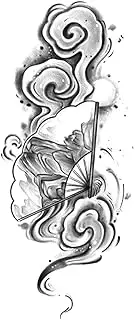 Cool Tattoos,Fan Cloud,Fan Tattoos,Lasts 1-2 Weeks,Real Tattoo Look,Resilience,Water-Resistant,18 x 11 cm