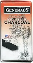 General Pencil Compressed Charcoal- Box of Six Soft Rectangular 6B Sticks