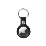 Apple Airtag 4 Pack with 2x PU Leather Key Ring (Black)