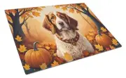 NEW Brittany Spaniel Fall Glass Cutting Board Decorative Tempered Glass #