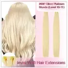 2X50g 30'' INCHES INVISI Weft Hair Extension 100% Human Hair #60P Blonde 28