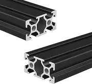 Coavoo 2 Pack 2040 T Slot Black Aluminum Extrusion 10.63 inch/ 270mm Length, Extruded Aluminum 20mm x 40mm 20 Series T Type Profiles Anodized European Standard Linear Rail Frame 2Pcs