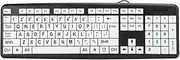 Large Print Computer Keyboard, Wired USB High Contrast Keyboard with Oversized Print Letters for Visually Impaired Individuals, Low Vision Seniors(Black)
