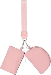 [Generic] Multi-Functional Keychain Wallet for Easy Storage of Small Items Wallet Small Canvas Women Wallet Purse Women Wristlet, Pink