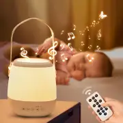 Baby Night Light 3-IN-1, 15 Colors+12 White Noises Egg Light for Nursery,Cordles