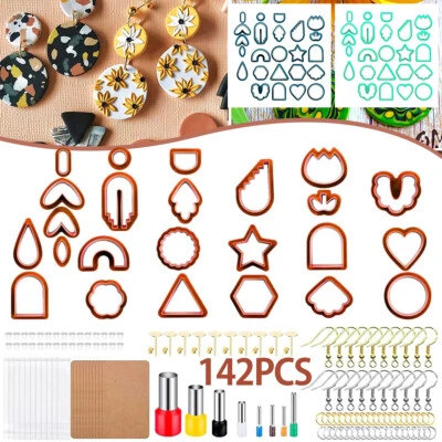 142Pcs Clay Cutters Set Polymer Clay Cutters Set with 24 Shapes Plastic gufkX