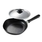 Sori Yanagi Japanese Cast Iron Frying Pan Skillet with Stainless Steel Lid -