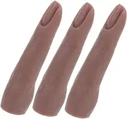 WOFASHPURET 3pcs Silicone Mannequin Fingers for Nail Practice Bendable Training Fingers with Joints for DIY Nail Art for Manicure Training